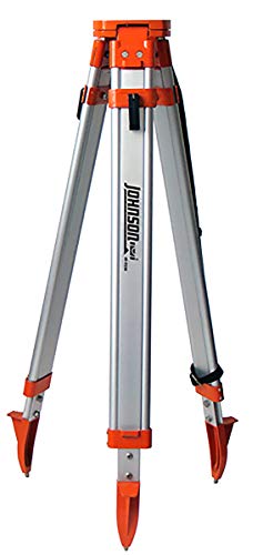 Johnson Level & Tool 40-6335 Contractor Aluminum Tripod with 5/8" - 11 Thread, 4'-5' Working Height, Silver/Orange, 1 Tripod