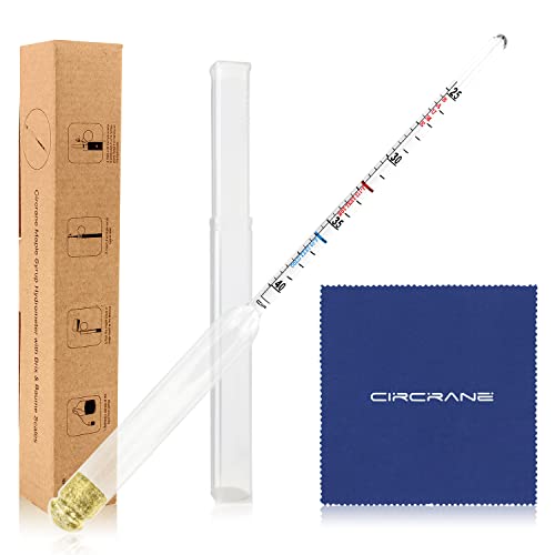 Circrane Maple Syrup Hydrometer with BRIX & Baume Scales, Density Meter for Sugar and Moisture Content