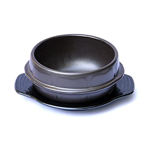 Crazy Korean Cooking Korean Stone Bowl (Dolsot), Sizzling Hot Pot for Bibimbap and Soup - Premium Ceramic (Medium - No Lid)