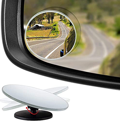 2 Pack - Round Shaped 2" Verivue Mirrors Blind Spot Mirror for Car, Universal Fit, HD, Stick on, Frameless, Convex, Wide Angle, Rear View Mirror