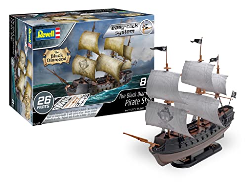 Revell 85-1237 Black Diamond Pirate Ship Kit 1:350 Scale Easy-Click-System 26-Piece Skill Level 2 Plastic Model Building Kit