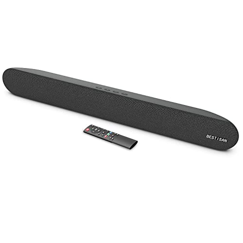 80W Sound bar, Bestisan Soundbar TV Sound bar Wired and Wireless Bluetooth Audio Speakers(4 Drivers, New Bluetooth Version, Optical Cable Included, Bass Adjustable)