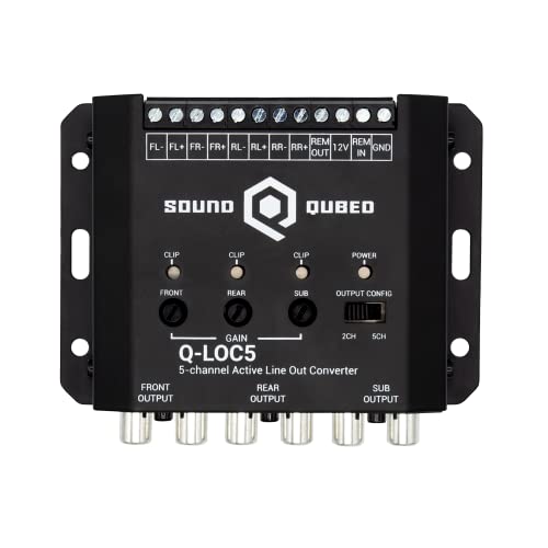 SoundQubed Active 5-Channel Car Audio Line Out Convertor - High to Low Head Unit Signal Convertor