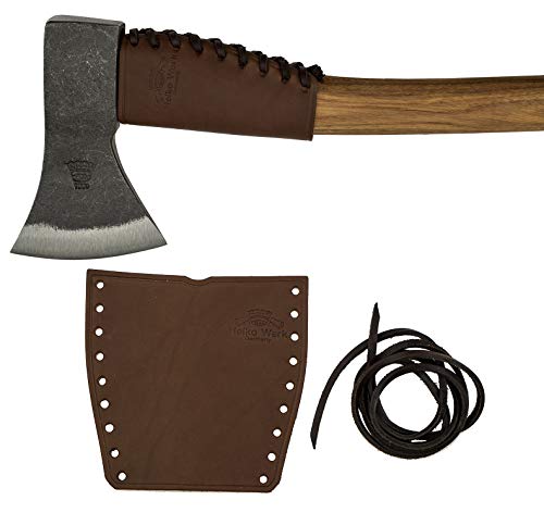 1844 Helko Werk Germany Leather Axe Handle Collar - Axe Collar, Handle Protector, and Neck Guard for Ax Handles - Fits Most Common Size Axes - Made in USA (Brown) #8635