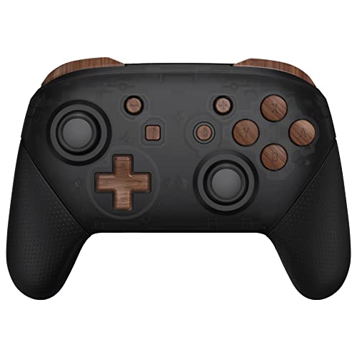 eXtremeRate Wood Grain Repair ABXY D-pad ZR ZL L R Keys for Nintendo Switch Pro Controller, DIY Replacement Full Set Buttons with Tools for Nintendo Switch Pro Controller - Controller NOT Included