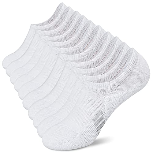Amutost No Show Socks Womens White Running Thick Low Cut Athletic Ankle Socks Soft 5-6 Pairs