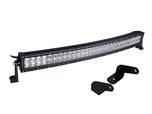 SuperATV 30" Curved LED Combination Spot/Flood Light Bar - Includes Rocker Switch and Wiring Harness - Low Profile Bracket Kit (Universal)