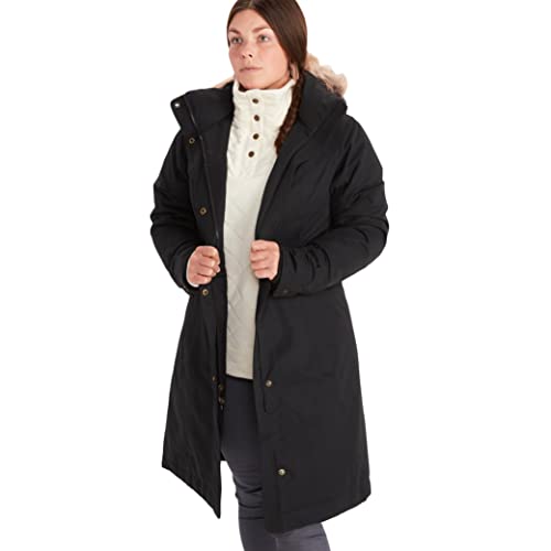 MARMOT Womens Chelsea Rain Coat | Down-Insulated, Waterproof, Jet Black, Small