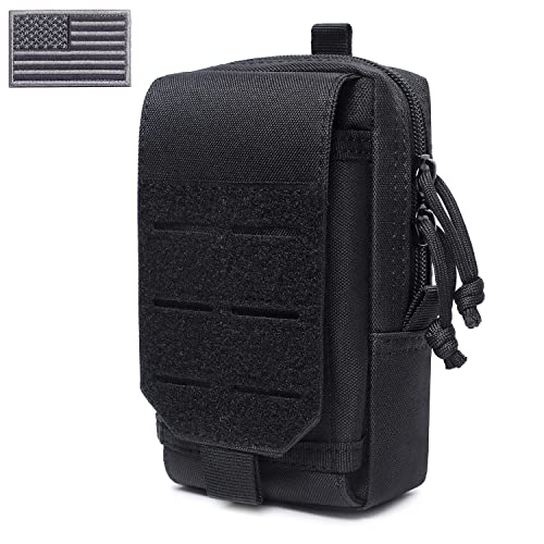 Tactical Molle EDC Pouch Cellphone Pouch Holder Utility Gadget Organizer Bag (Black)
