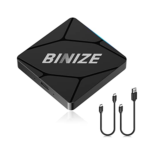 Binize 2023 Carplay Wireless Adapter Dongle for All Cars with OEM Wired Carplay, Wirelss Carplay Adapter Plug&Play, 5.8GHz WiFi/BT 5.2, Fast and Stable, No Delay, Online Update