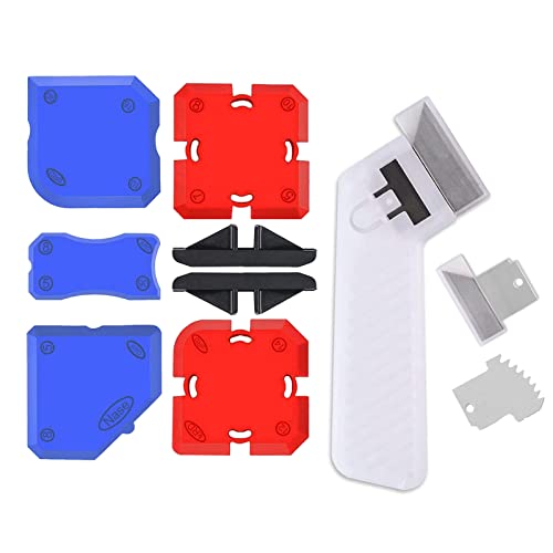 11 Piece Set Professional Caulking Tool Kit with Sealant Finishing ToolsEasy Silicone Caulking with GuidesCaulk Removal Tools and Fill Removal Tool Silicone Fill