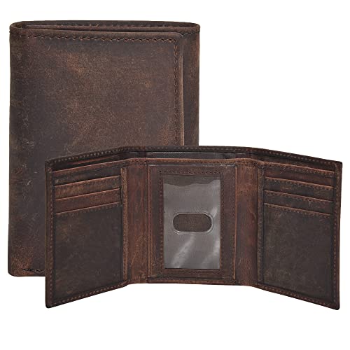 ESTALON Vintage Trifold leather wallet with RFID, Credit card, Front pocket