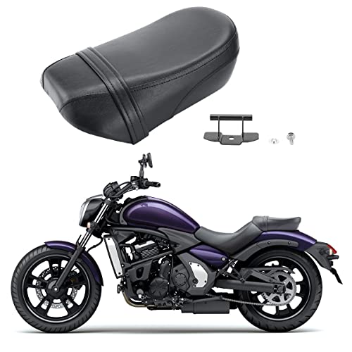 Motorcycle Rear Passenger Pillion Black Leather Seat Pad Fit for Kawasaki Vulcan S 650 VN650 2015-2022