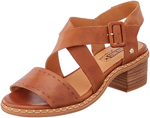 PIKOLINOS Leather Heeled Sandals BLANES W3H - Size 9.5-10 Brandy