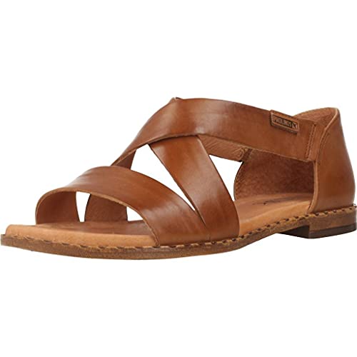 PIKOLINOS Leather Flat Sandals ALGAR W0X - Size 7.5-8 Brandy