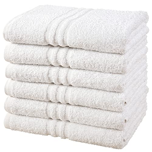 ERINA Cotton Gym Towel (20 x 40 Inch, 6 Pack) - Small Bath Towels 500 GSM Cotton Gym Towels for Yoga, Pool, Hair, Spa, and Work Out, Highly Absorbent Quick Dry, Lightweight, 100% Cotton Towel Set