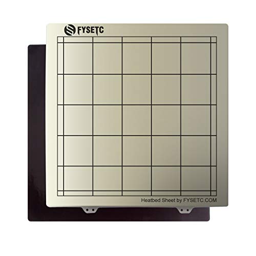 FYSETC 3D Printing Buildplate 300x300mm/11.8x11.8 inch Steel Spring Sheet Bed Printing Hotbed Parts Steel Plate with PEI + Sticker Surface for TAZ 6 Ender 6