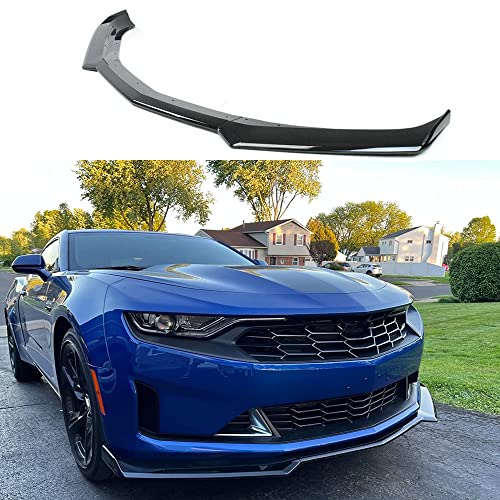 Neopaftu 3PCS Front Lip Compatible with Chevy Camaro 2016-2021 SS /2019-2021 LS LT RS Front Bumper Lip Splitter Spoiler (Gloss Black)