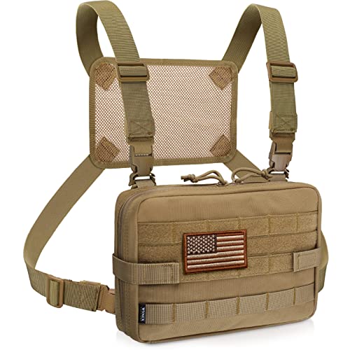 WYNEX Tactical Molle Admin Pouch, Upgrade Material Semi-Hidden Zipper & 1000D Tough Nylon EDC Utility Pouches Tools Bag EMT Utility Map Pocket, IFAK Pack Include U.S.A Flag Patch