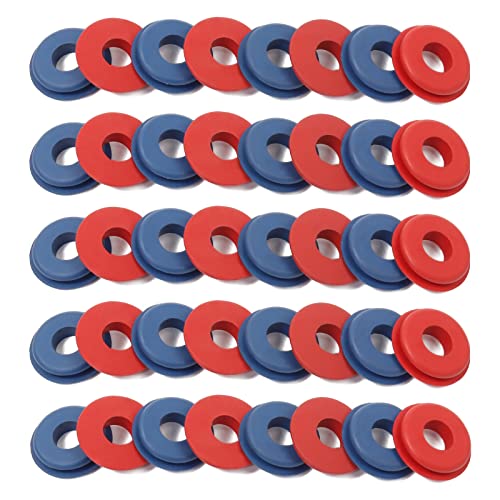Boeray 40pcs Glad Hand Seals for Semi Trucks or Tractors, Semi Trailer Air Hose Glad Hand Gasket Rubber Part Number 10028, Sealing and Leak Proof for Glad Hands, 20pcs Red and 20pcs Blue