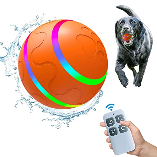 GOUHOME Active Rolling Ball Self Moving Balls for Dogs, Interactive Dog Ball with Led Light, Remote Interaction, Water-Proof, Best Gife for Puppy/Small/Medium/Large Dogs