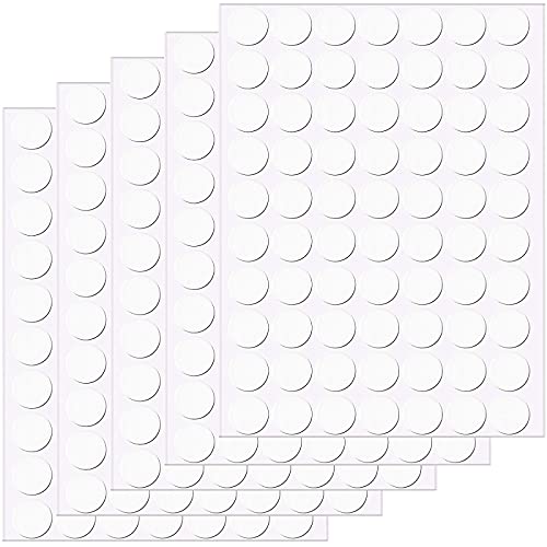 Cotrida 350 Pieces Clear Removable Sticky Adhesive Putty, Reusable Transparent Double-Sided Round Nano Gel Mat for Wall, Metal, Glass, Plastic,Tile, Wooden, Diameter 20 mm