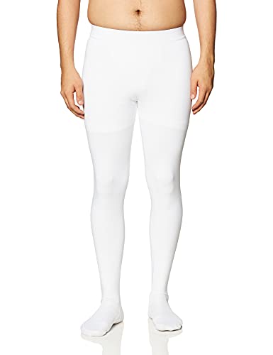 Capezio Men's Footed Tight, White, Large