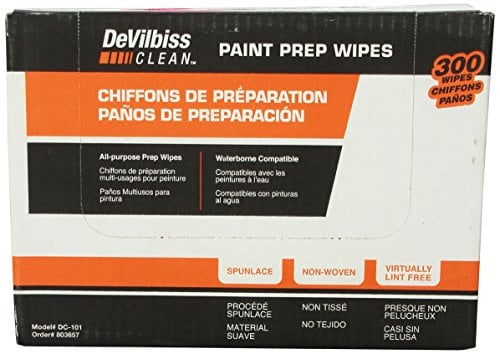 DeVilbiss 803657 DC101 Paint Prep Wipe, (Box of 300)