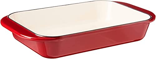 Cuisinart CI1136-24CR Chef's Classic Enameled Cast Iron 14-Inch Roasting/Lasagna Pan, Cardinal Red