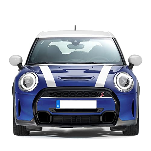 Car Styling Bonnet Stripes Hood Decal Stickers for Mini Cooper F55 F56 Decoration (Gloss White)