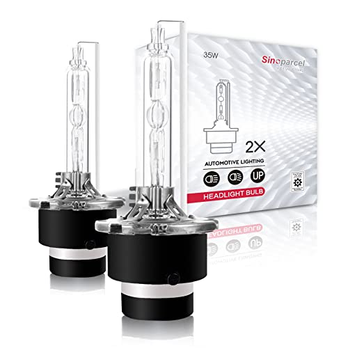 Sinoparcel D4S Xenon HID Headlight Bulbs - 6000K 35W High Low Beam Replacement Lights - 2Yr WTY - Pack of 2