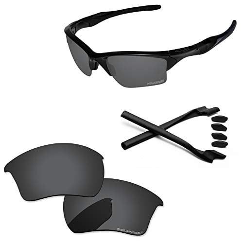 PapaViva Replacement Lenses & Rubber Kits for Oakley Half Jacket 2.0 XL OO9154 Black Grey - Polarized