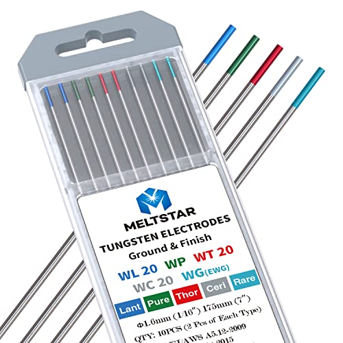 Meltstar TIG Welding Tungsten Electrodes Combination Settings Thoriated Pure Cerium Lanthanated Rare Earth blend Tungsten Electrodes MIX 1/16 * 7