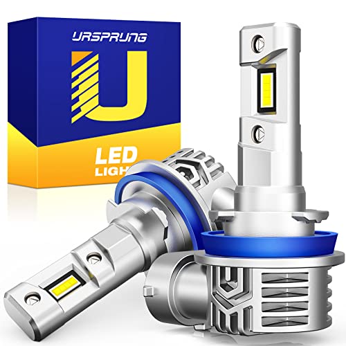 Ursprung Fahren H11 LED Headlight Bulbs Fanless 2023 Upgraded, H9 H8 LED Light Bulbs 16000 Lumen 80W 400% Brighter Than Halogen Replacement 6500K Cool White, IP68 Waterproof, Pack of 2