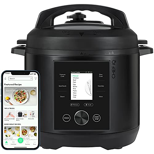 CHEF iQ Smart Electric Pressure Cooker with WiFi and Built-in Scale - Easy-to-Use 10-in-1 Multi Cooker with 1000+ Guided Recipes - Instant Meals for Foodies - 6 Quart - Family Size