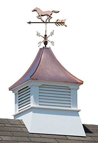 Accentua Olympia Cupola with Horse Weathervane, 24 in. Square, 52 in. High