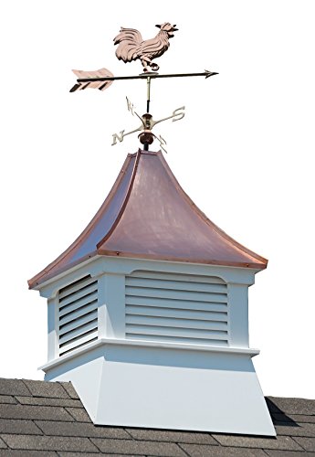 Accentua Olympia Cupola with Rooster Weathervane, 24 in. Square, 54 in. High