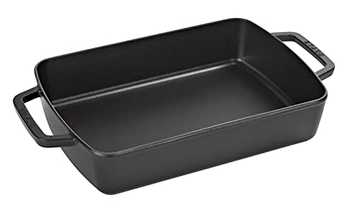 Staub Cast Iron 12-inch x 8-inch Roasting Pan - Matte Black, Made in France