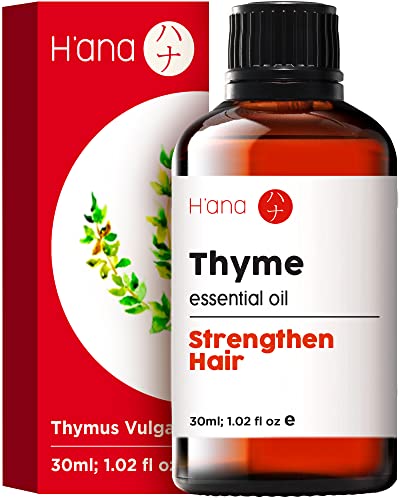 Hana Thyme Essential Oil for Hair Growth - 100% Pure Therapeutic Grade Thyme Oil for Skin - Thyme Essential Oil for Snoring & Diffuser (1 Fl Oz)