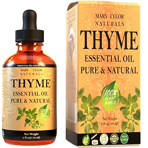 Thyme Essential Oil (4 oz), Premium Therapeutic Grade, 100% Pure and Natural, Perfect for Aromatherapy, and Much More by Mary Tylor Naturals