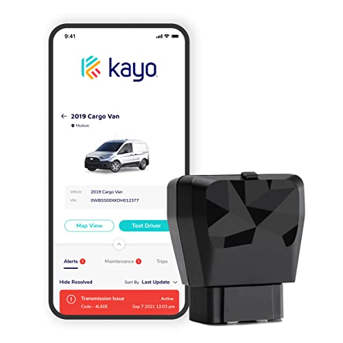 Kayo Business Fleet, GPS Tracker for Vehicles, 4G LTE & 5G, Real-Time GPS Tracking, 14-Day Free Trial, Simple Activation, Simple Plug-in Car GPS Tracker - 1 Pack