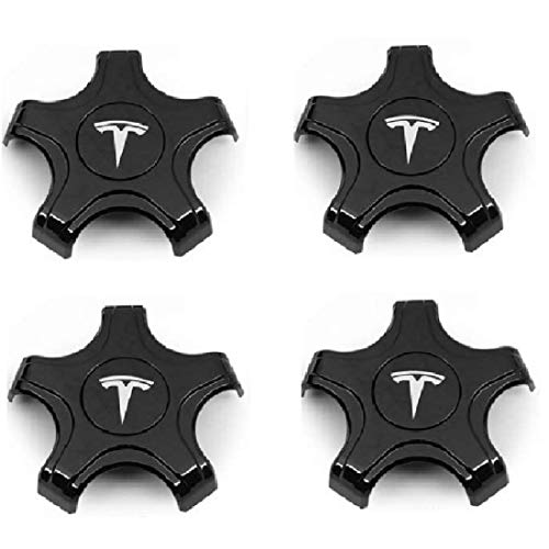 CoolKo Tesla Aero Wheels Cap Kits for Original Standard Rims Center Caps Hubcaps Cover - Tesla Model 3 (Titanium Black with White T Logo)