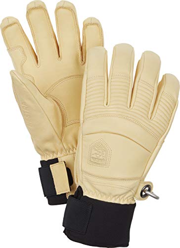 Hestra Mens Ski Gloves: Fall Line Winter Cold Weather Leather Gloves, Tan, 8