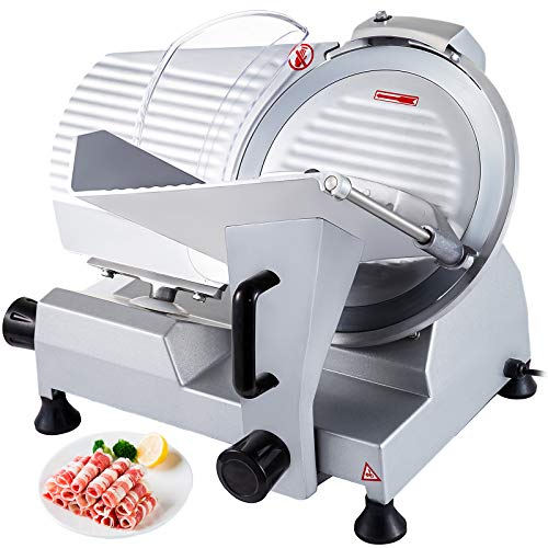 VBENLEM Commercial Meat Slicer,12 inch Electric Meat Slicer Semi-Auto 420W Premium Carbon Steel Blade Adjustable Thickness, Deli Meat Cheese Food Slicer Commercial and for Home use,Sliver