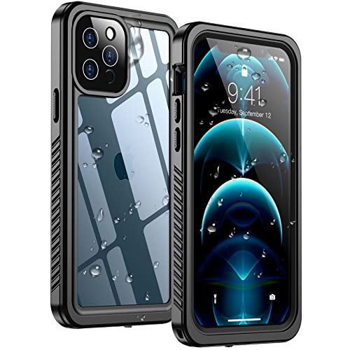 Temdan for iPhone 12 Pro Max Case Waterproof,with Built-in Screen Protector Full Body Rugged Heavy Duty Shockproof Dustproof IP68 Waterproof Phone Case for iPhone 12 Pro Max 6.7 inch (Black)