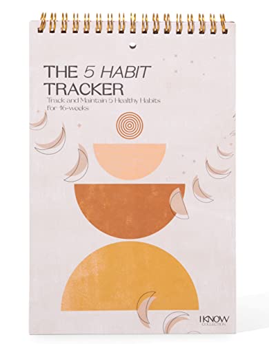 I Know Collection Weekly Habit Tracker  Habit Tracker Journal for 17 Weeks with Self-Reflection Section  Gold Spiral Bound Habit Planner to Track Progress  Thick Cardstock Paper  6 x 9-inch