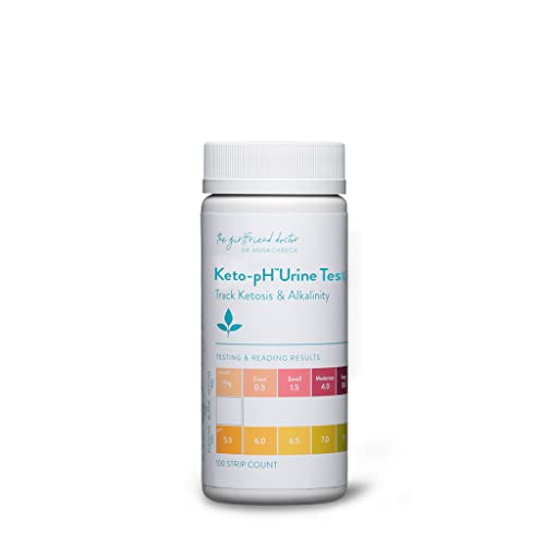 Keto-pH Urine Test Strips - Test Ketones and pH All in one Test Strip! 100 Strips for Keto, Alkalinity - Acidity Levels.