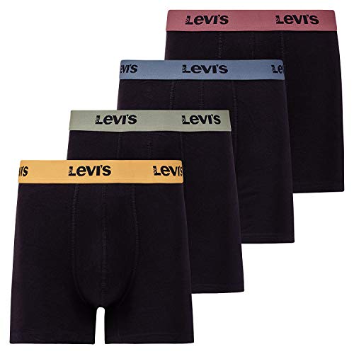 Levis Men's Boxer Briefs - Stretch Underwear For Men 4 Pack (Black Pop Pack, Large)