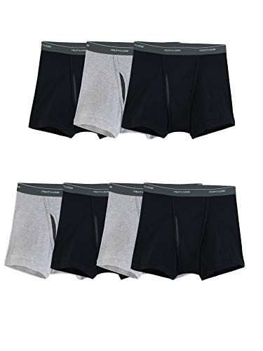 Fruit of the Loom Men's Coolzone Boxer Briefs (Assorted Colors), Short Leg-7 Pack-Black/Gray, Small
