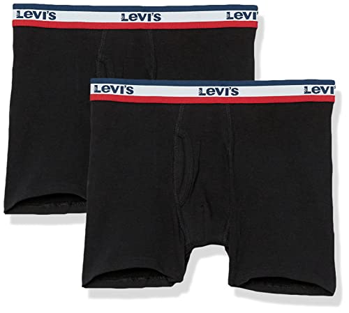 Levi's Boys' Classic Boxer Briefs (2-Pack), Black/Black, L